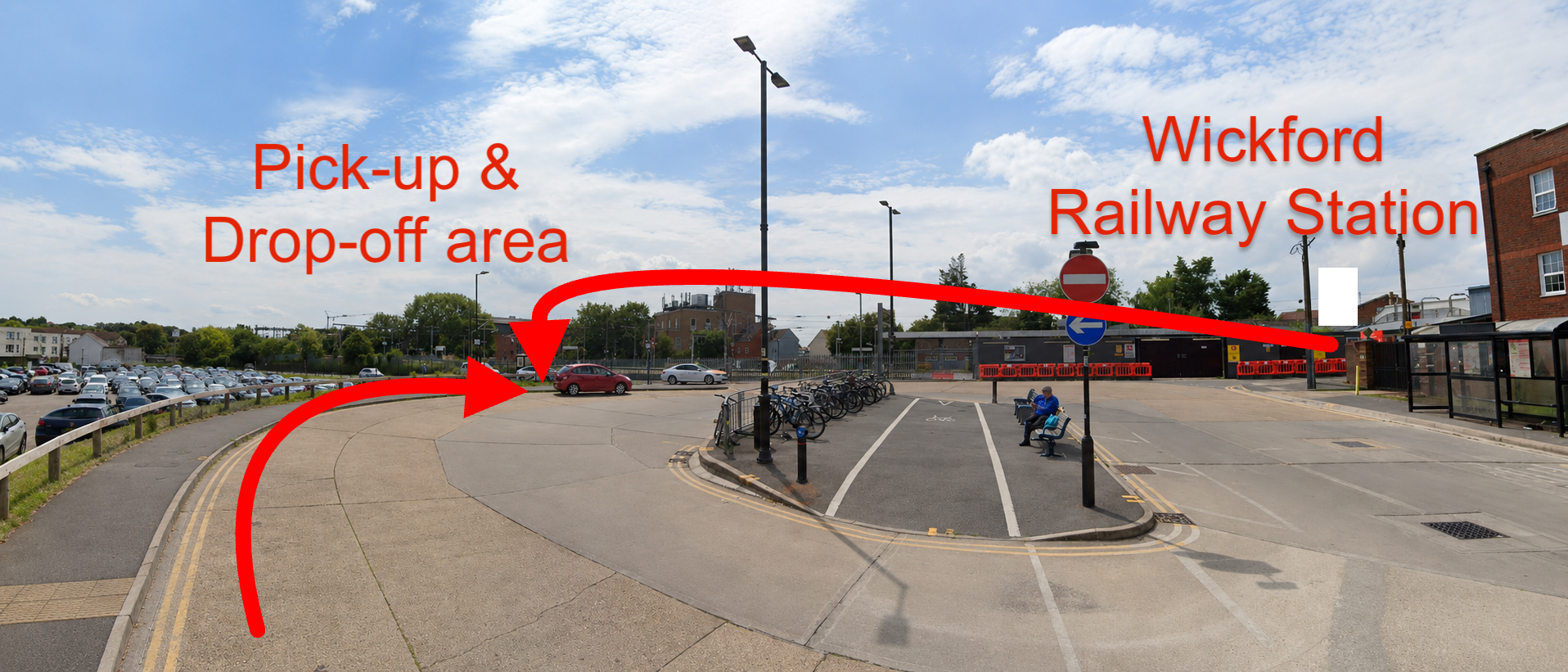 Wickford Railway Station pickup and drop-off area at Station Approach Road